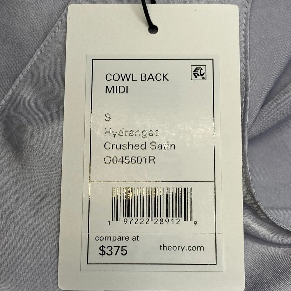 NEW THEORY Womens Maxi Dress Hydrangea Purple Size S Scoop Neck Cowl Back - Picture 10 of 10